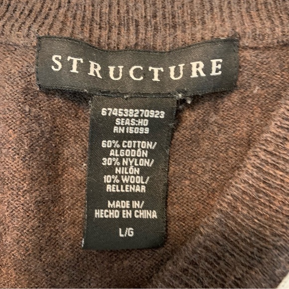 Vintage Structure Academia Brown Diamonds Argyle Sleeveless Grandpa Sweater Vest - Picture 7 of 7